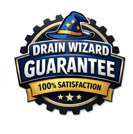 Drain Wizard 100% Satisfaction Guarantee badge
